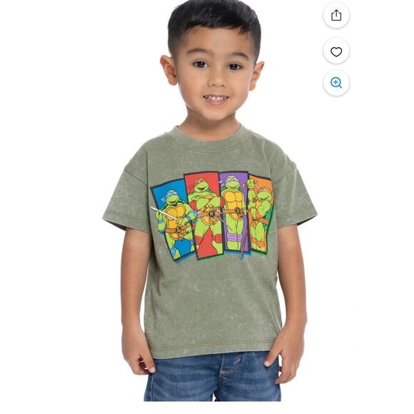 Teenage Mutant Ninja Turtles Green Toddler Short Sleeve Crewneck Tee 4T New - Picture 3 of 8